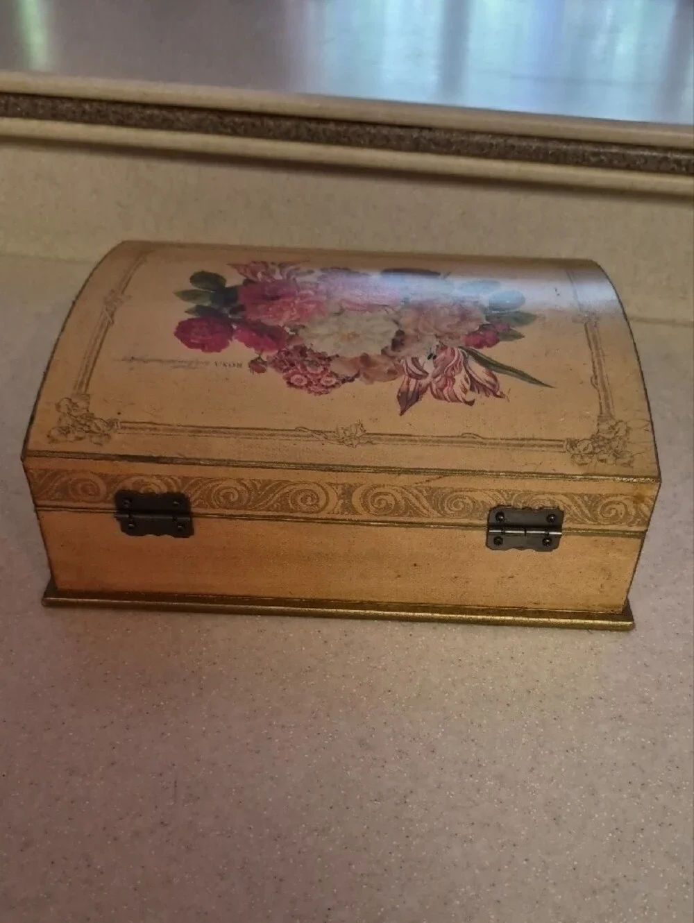 Vintage Botanical Wooden Stationery Box Set • Rose Holosericea